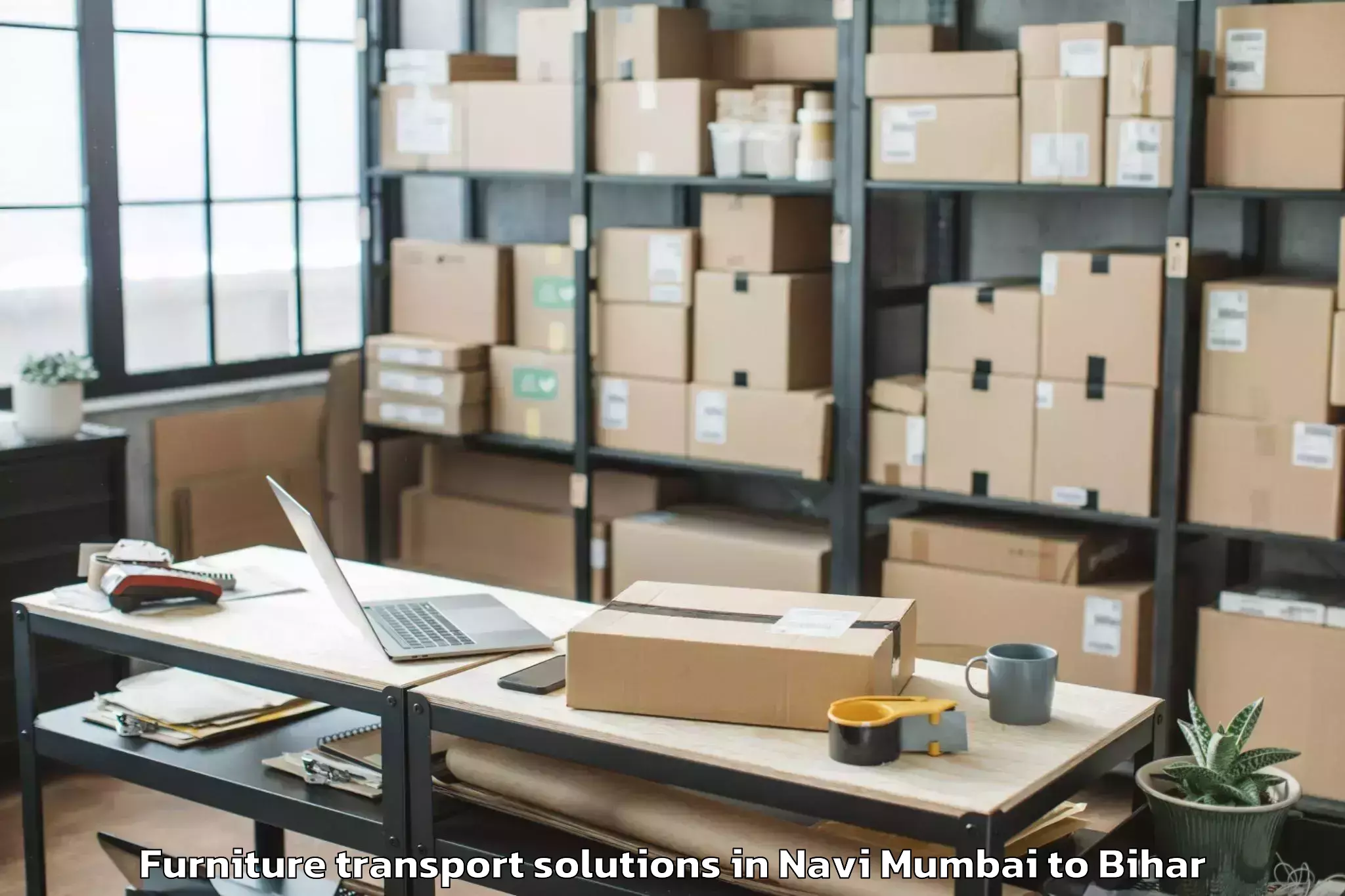 Professional Navi Mumbai to Laukaha Furniture Transport Solutions